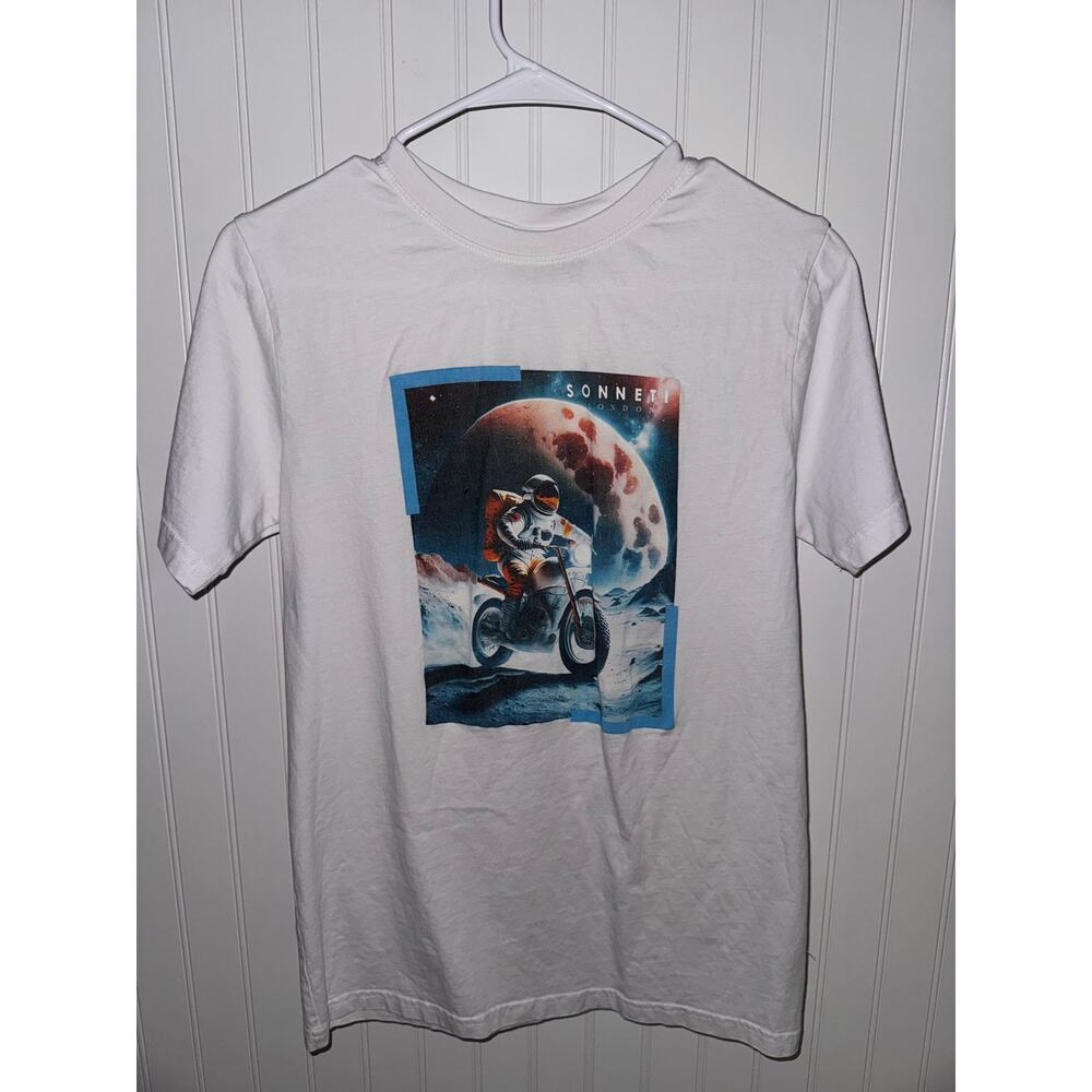 Sonneti London Astronaut Motorcycle Space Graphic Tee XL